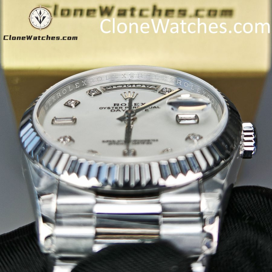 Rolex Super Clone Watches 1:1 Day Date Mother of Pearl Diamond Dial 36 mm m128239 - 0007 3255 Movement - Image 12