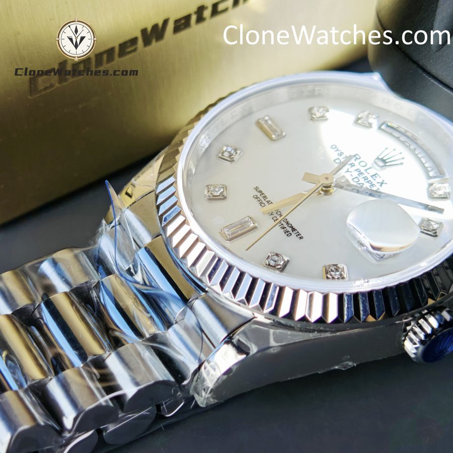 Rolex Super Clone Watches 1:1 Day Date Mother of Pearl Diamond Dial 36 mm m128239 - 0007 3255 Movement - Image 13