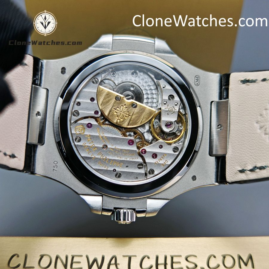 Patek Philippe Super Clone Watches 1:1 Nautilus 5712 Gray Dial Black Leather Strap - Image 13