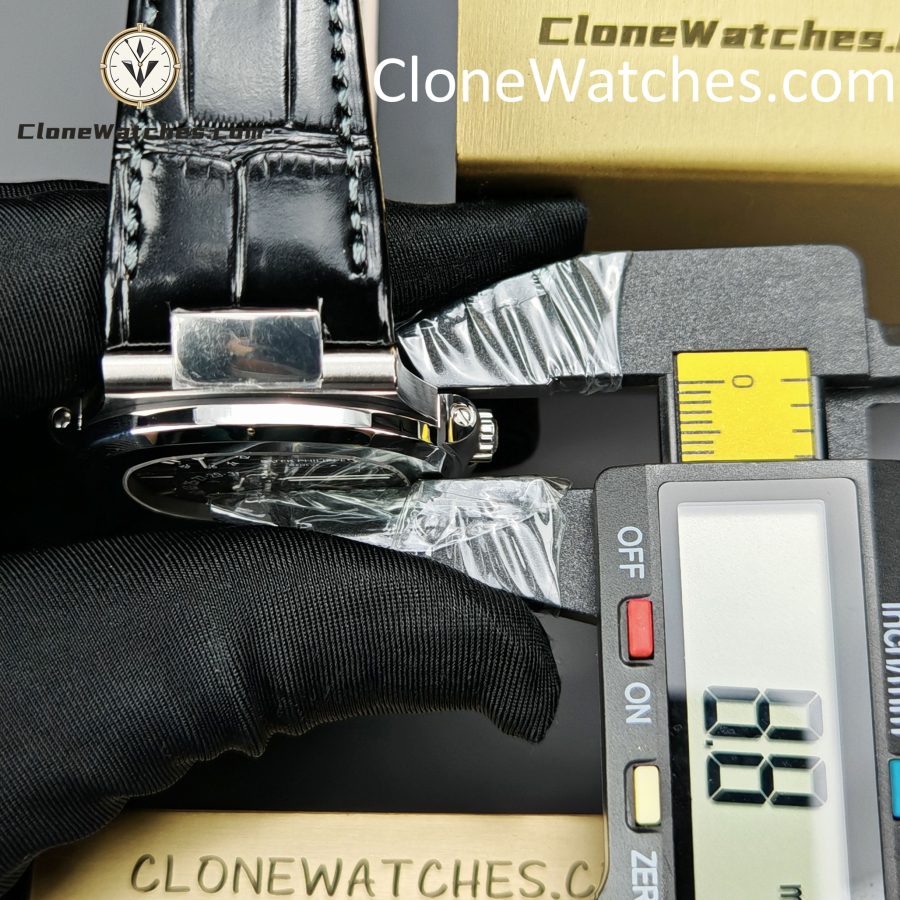 Patek Philippe Super Clone Watches 1:1 Nautilus 5712 Gray Dial Black Leather Strap - Image 14