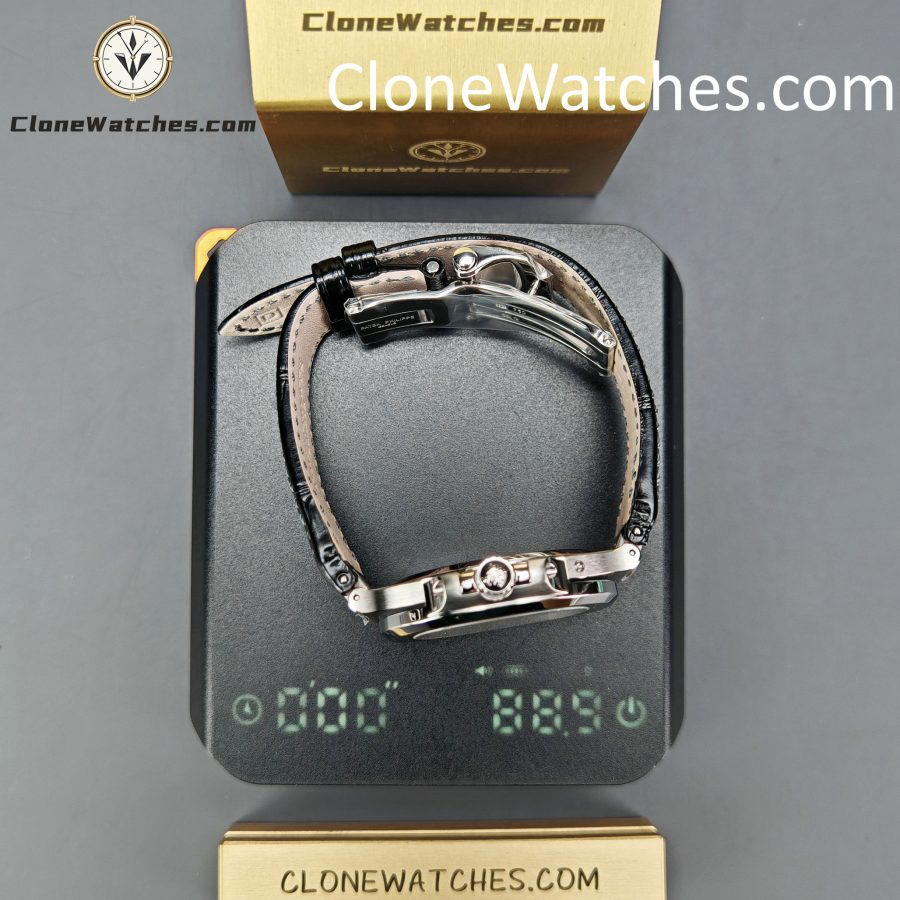 Patek Philippe Super Clone Watches 1:1 Nautilus 5712 Gray Dial Black Leather Strap - Image 15