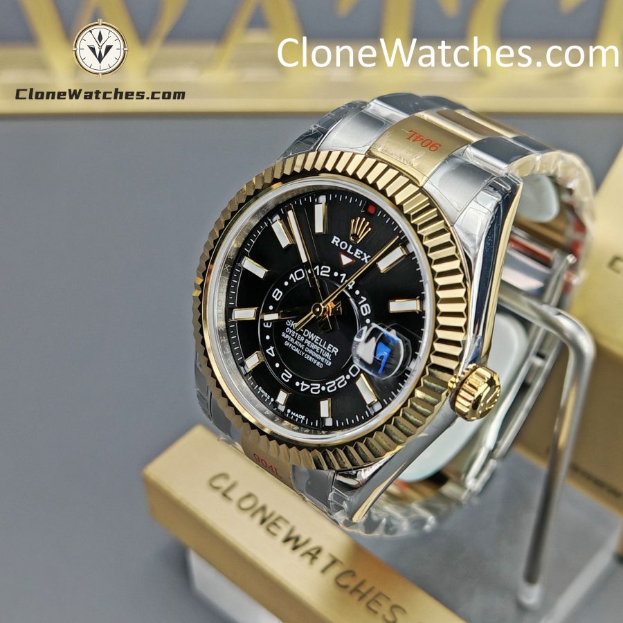 Rolex Super Clone Watch 1:1 Sky Dweller Black Dial Jubilee m336933-0004 42MM - Image 3