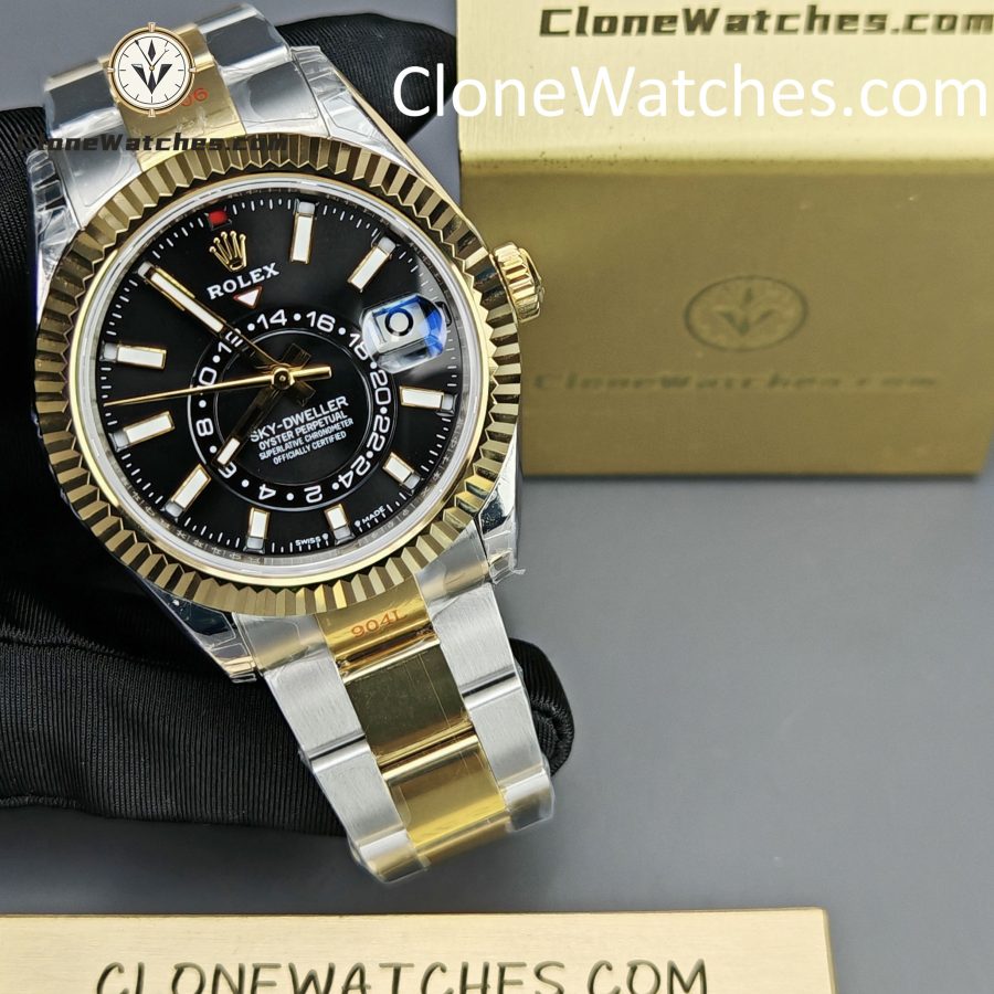 Rolex Super Clone Watch 1:1 Sky Dweller Black Dial Jubilee m336933-0004 42MM - Image 6
