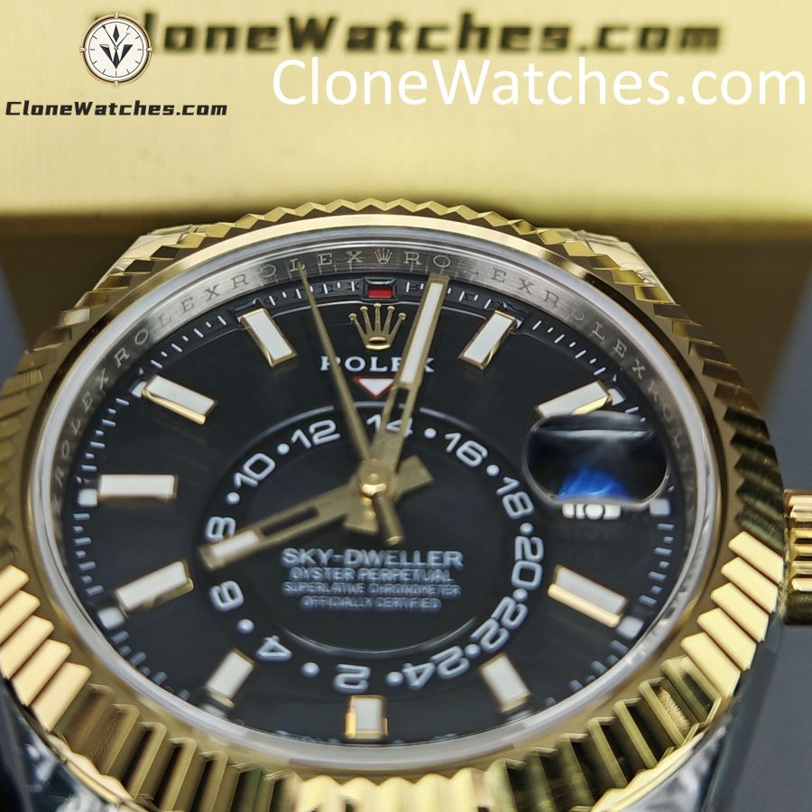 Rolex Super Clone Watch 1:1 Sky Dweller Black Dial Jubilee m336933-0004 42MM - Image 13