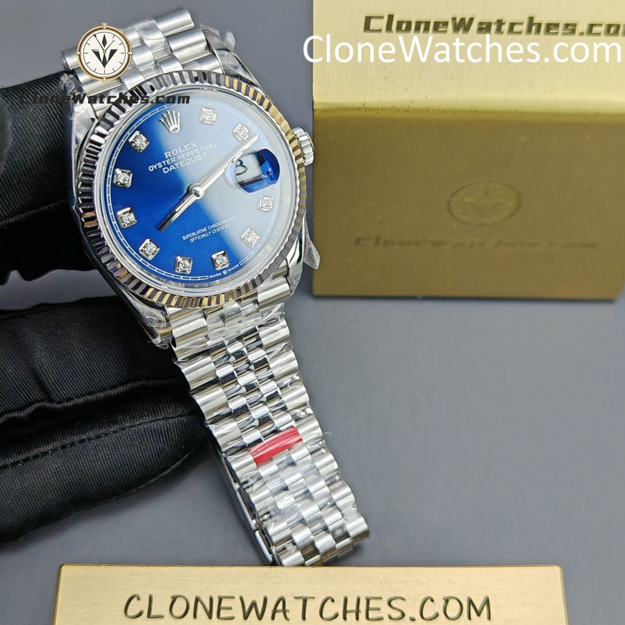 Rolex Super Clone Watches 1:1 DateJust Blue Diamond Dial Jubilee 36MM M126234 – 0037 3235 Movement - Image 3