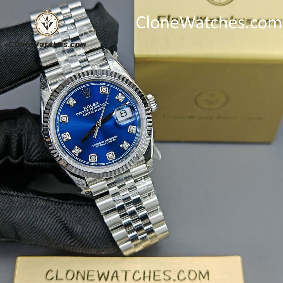 Rolex Super Clone Watches 1:1 DateJust Blue Diamond Dial Jubilee 36MM M126234 – 0037 3235 Movement - Image 5