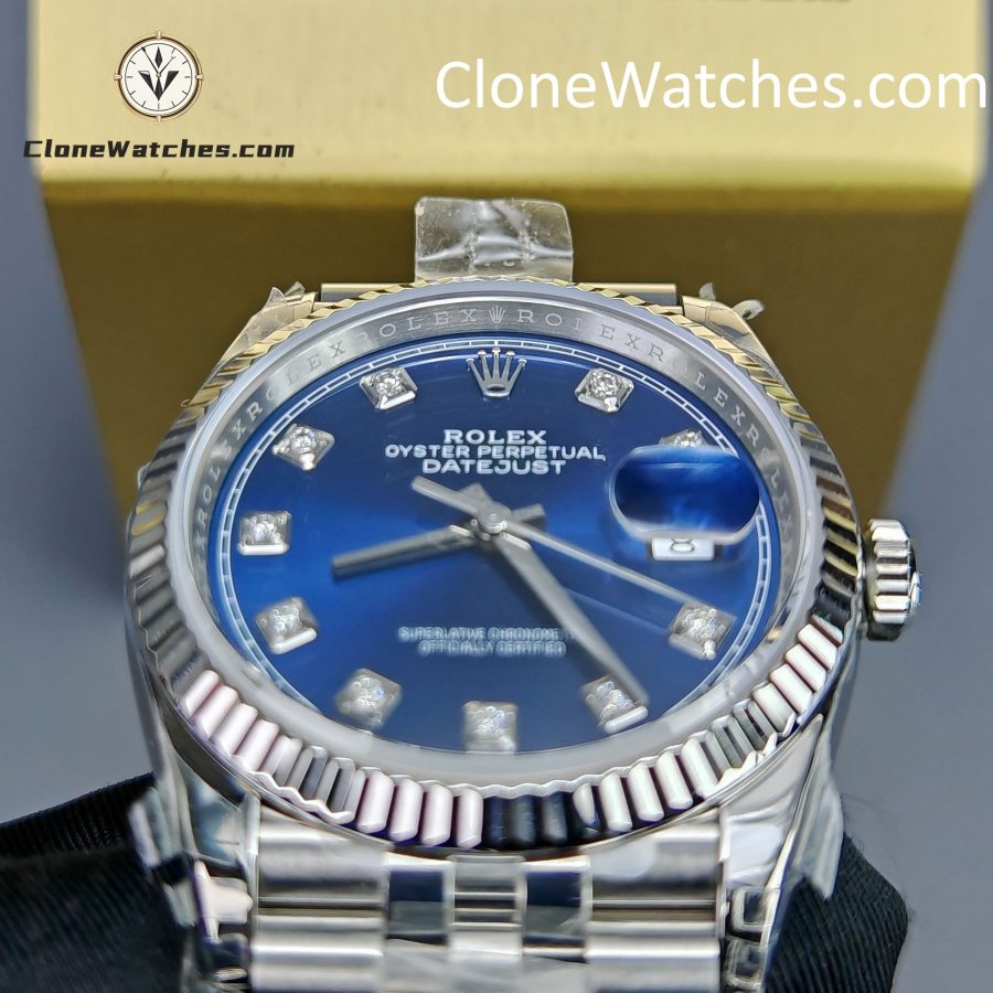 Rolex Super Clone Watches 1:1 DateJust Blue Diamond Dial Jubilee 36MM M126234 – 0037 3235 Movement - Image 13