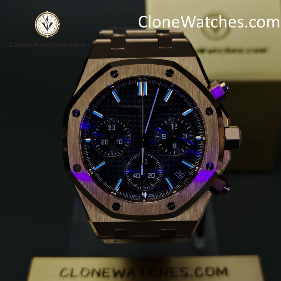 Audemars Piguet Super Clone Watches 1:1 Rose Gold Blue Dial 26240 - Image 2