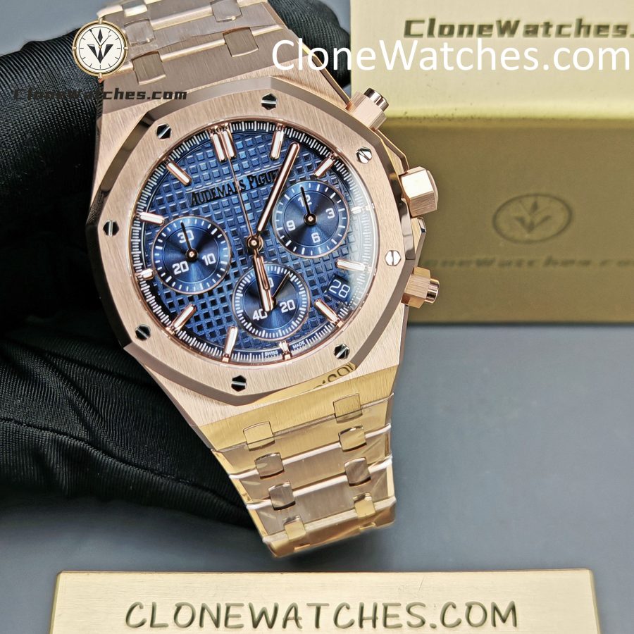 Audemars Piguet Super Clone Watches 1:1 Rose Gold Blue Dial 26240 - Image 5
