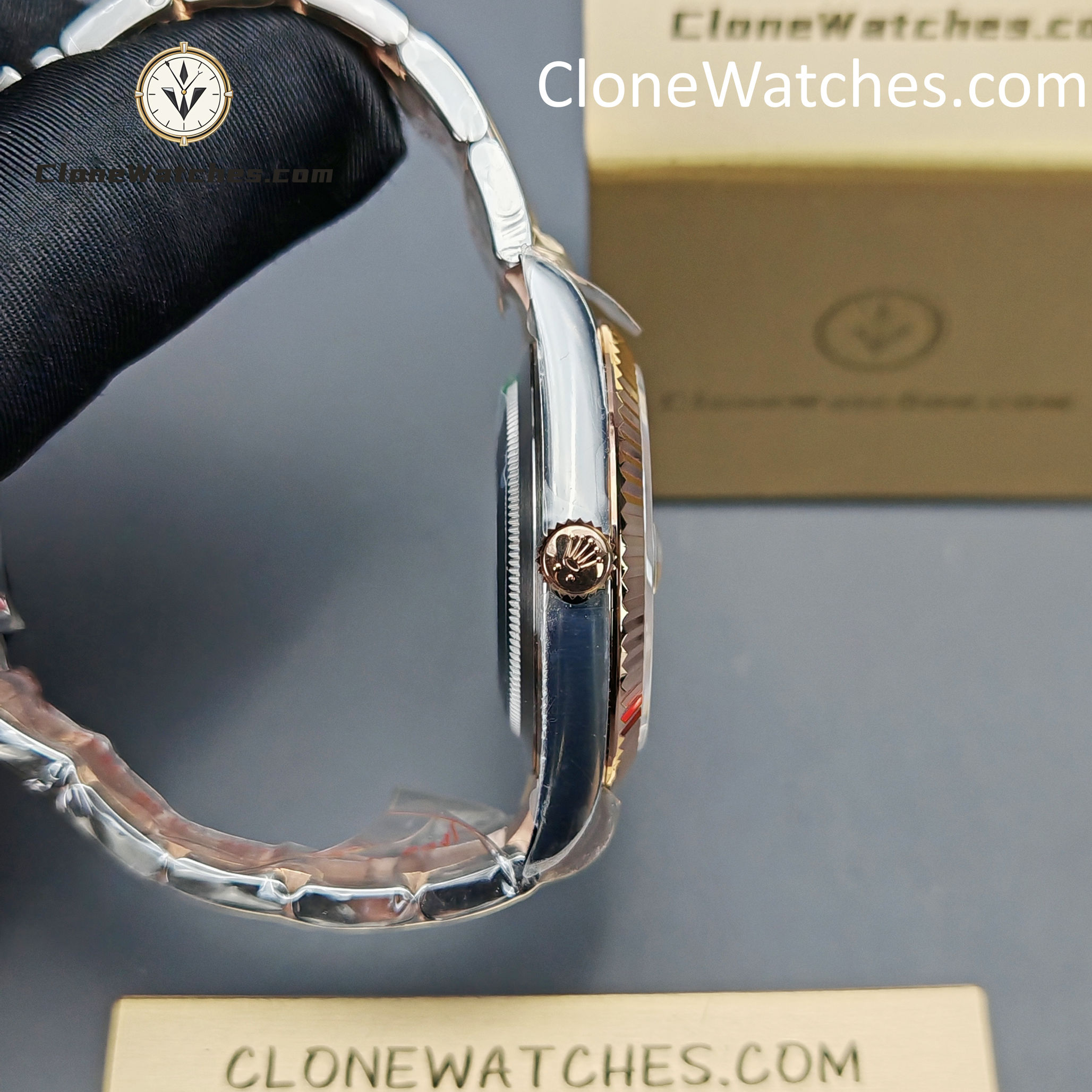 Rolex Super Clone Watches 1:1 DateJust Champagne Diamond Dial Oyster 41MM M126331-0007 3235 Movement - Image 7