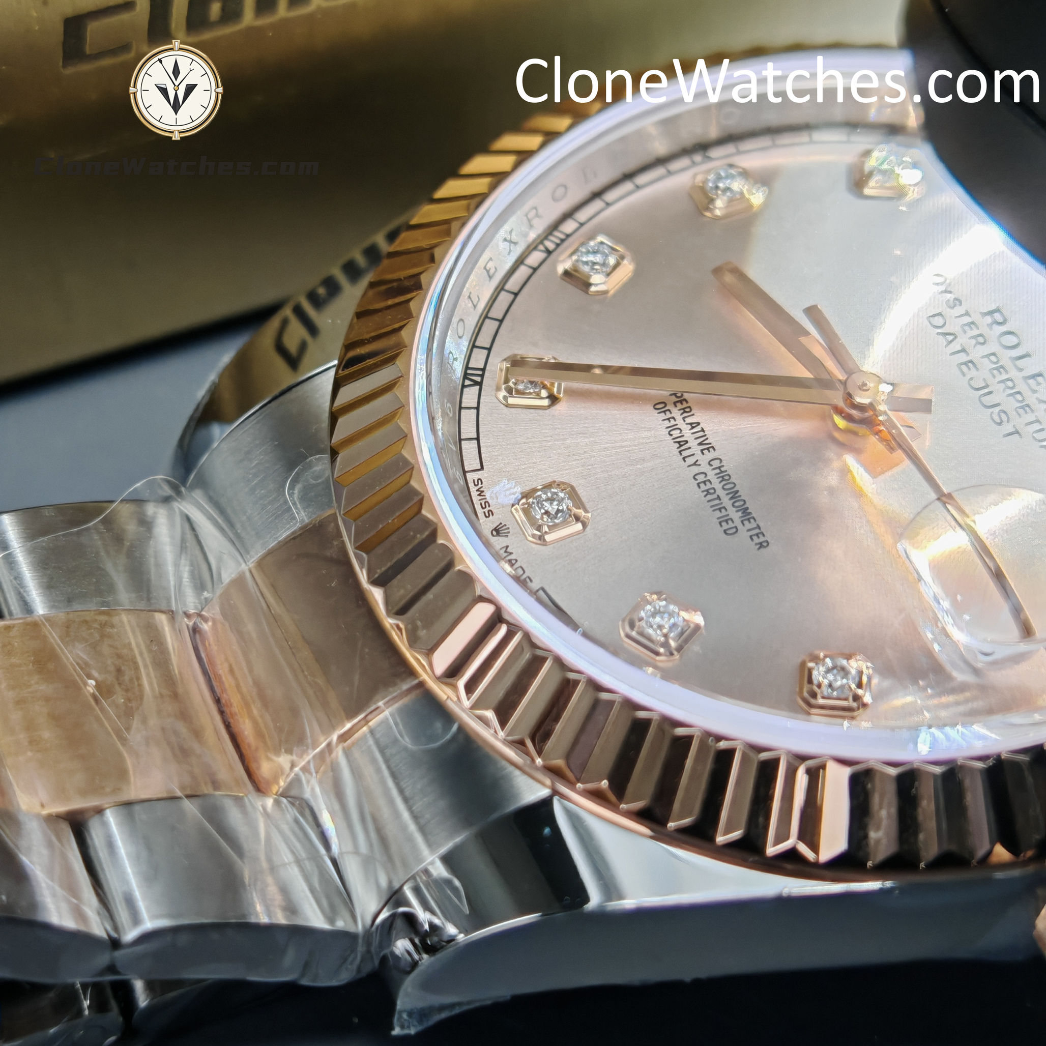 Rolex Super Clone Watches 1:1 DateJust Champagne Diamond Dial Oyster 41MM M126331-0007 3235 Movement - Image 14