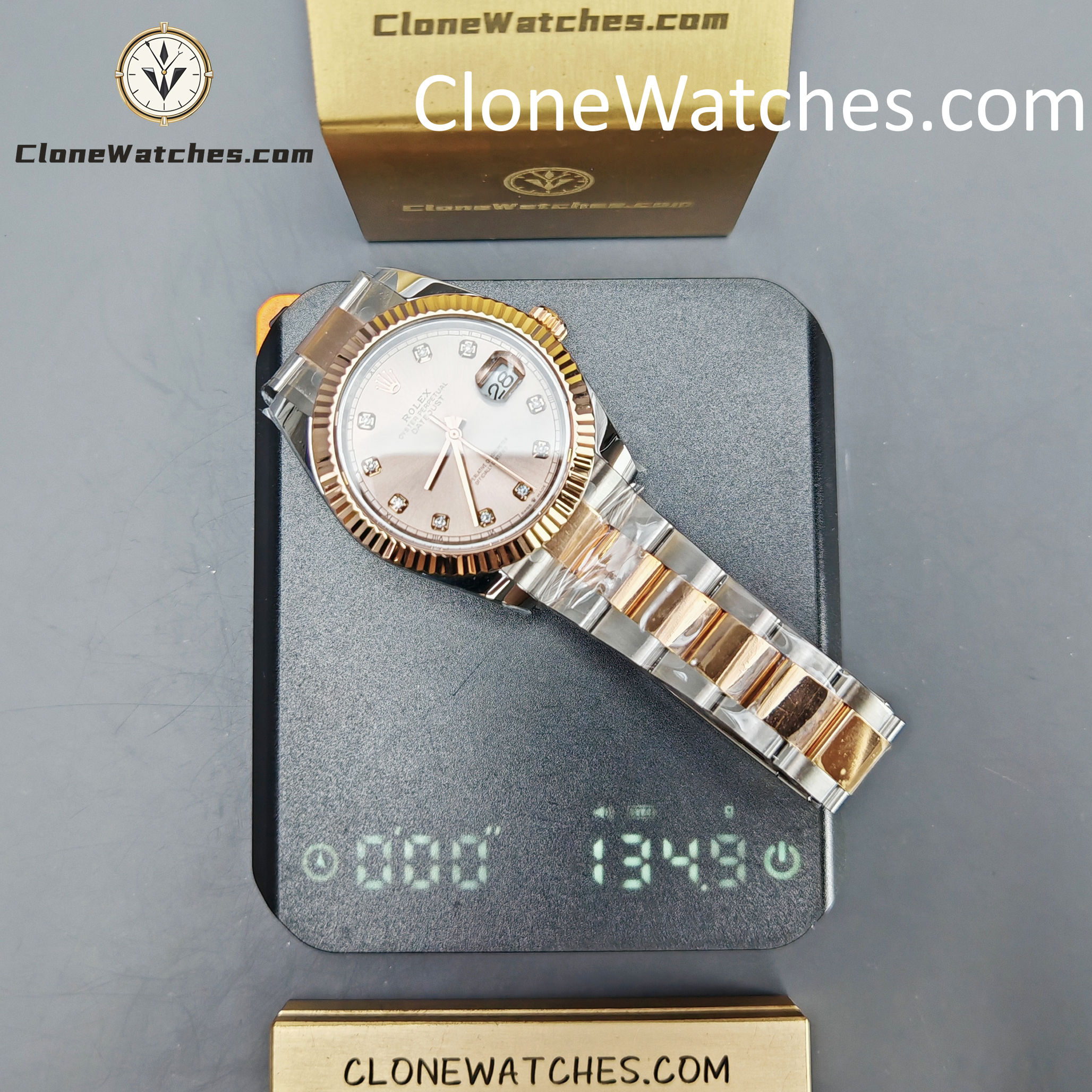 Rolex Super Clone Watches 1:1 DateJust Champagne Diamond Dial Oyster 41MM M126331-0007 3235 Movement - Image 16
