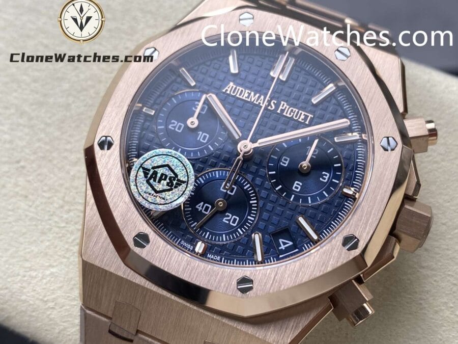 Audemars Piguet Super Clone Watches 1:1 Rose Gold Blue Dial 26240 50th Anniversary Edition - Image 2