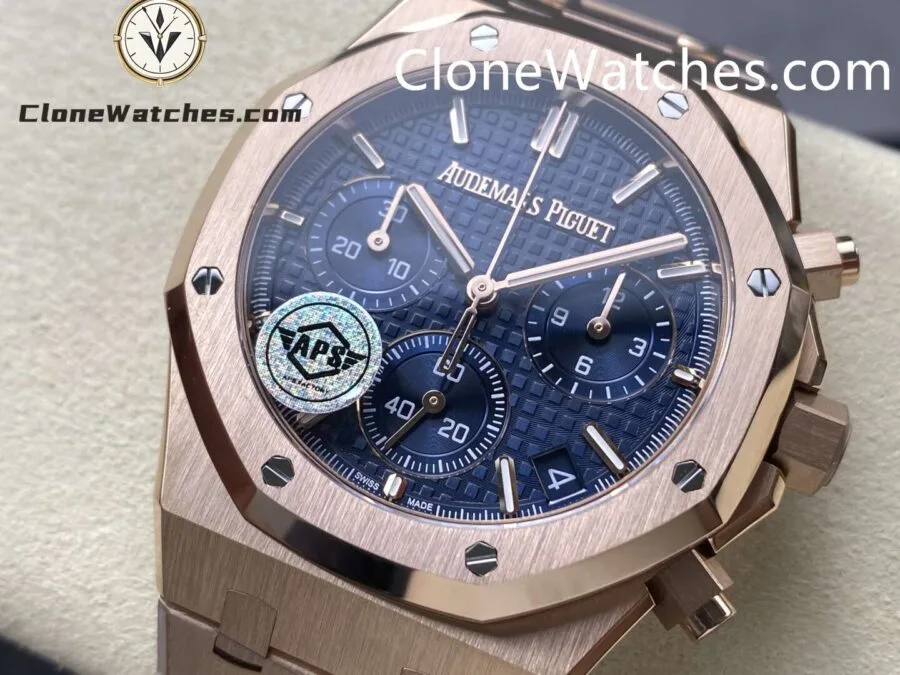 Audemars Piguet Super Clone Watches 1:1 Rose Gold Blue Dial 26240 50th Anniversary Edition - Image 2