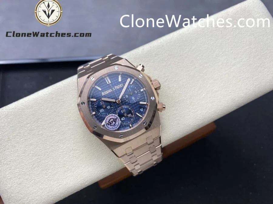 Audemars Piguet Super Clone Watches 1:1 Rose Gold Blue Dial 26240 50th Anniversary Edition - Image 4