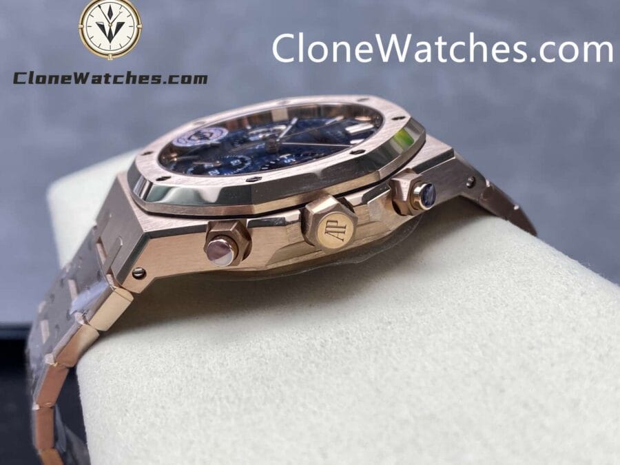 Audemars Piguet Super Clone Watches 1:1 Rose Gold Blue Dial 26240 50th Anniversary Edition - Image 6