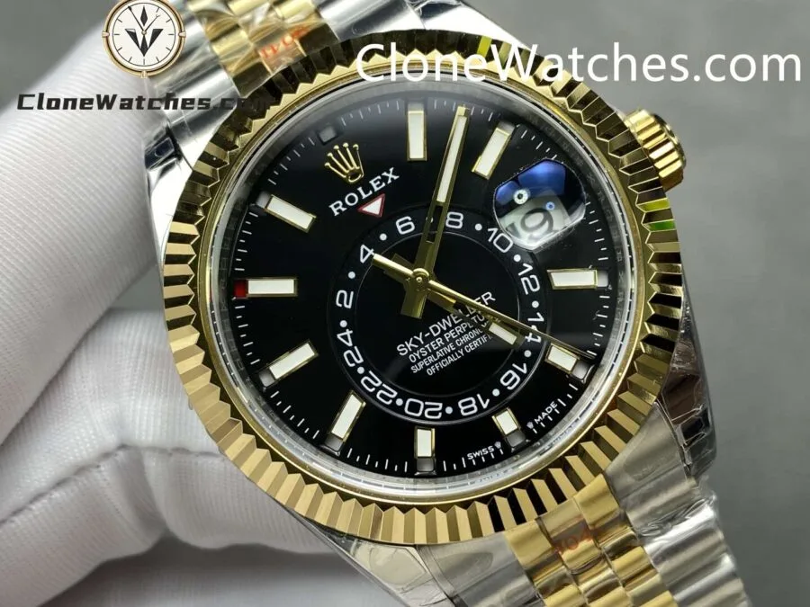 Rolex Super Clone Watch 1:1 Sky Dweller Black Dial Jubilee m336933-0004 42MM - Image 3