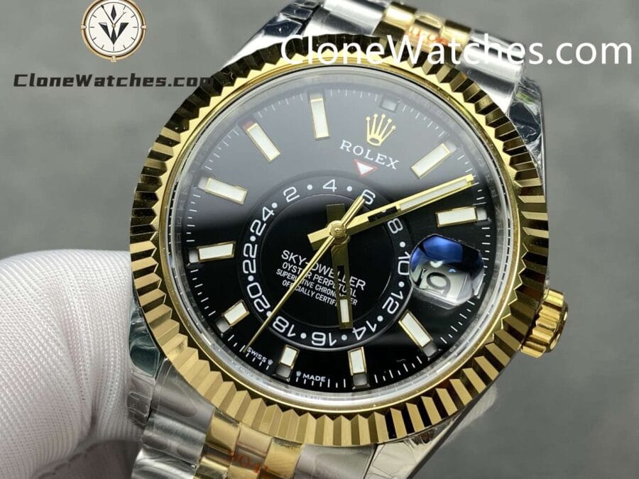 Rolex Super Clone Watch 1:1 Sky Dweller Black Dial Jubilee m336933-0004 42MM - Image 2