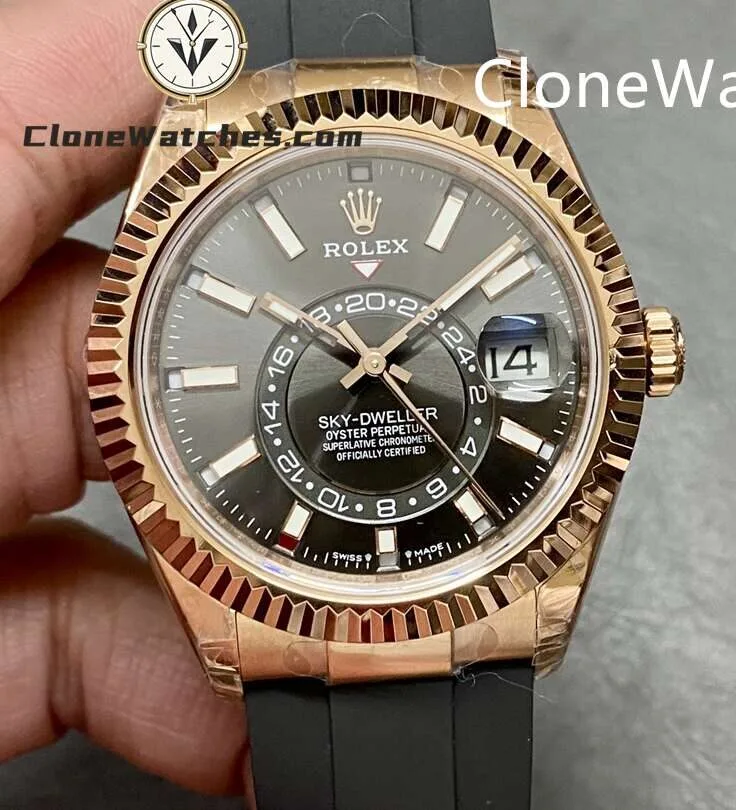 Super Clone Watches – Rolex Sky-Dweller Rose Gold m336235-0004