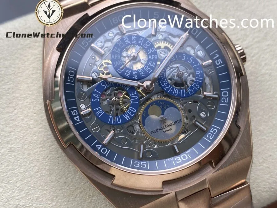 Vacheron Constantin Super Clone Watches 1:1 Overseas Series 4300V/220R-B642 Rose Gold Skeleton Dial - Image 2