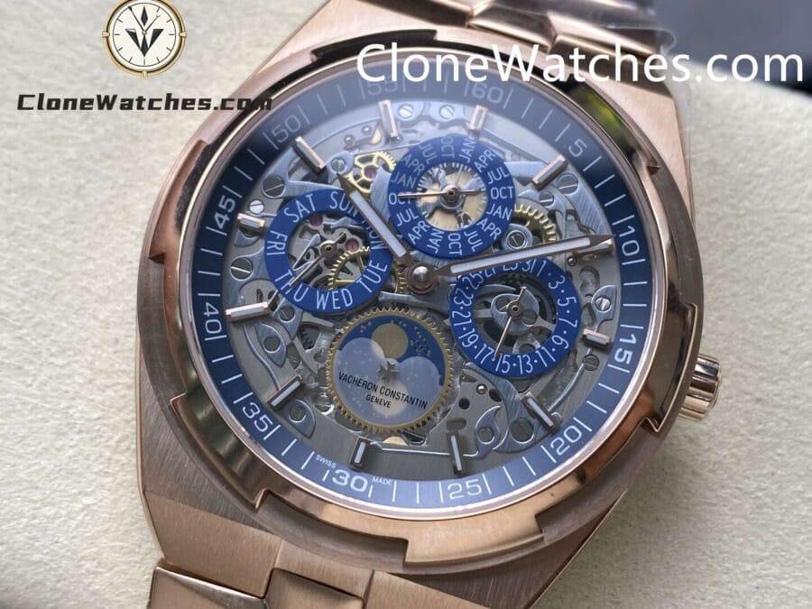 Vacheron Constantin Super Clone Watches 1:1 Overseas Series 4300V/220R-B642 Rose Gold Skeleton Dial - Image 3