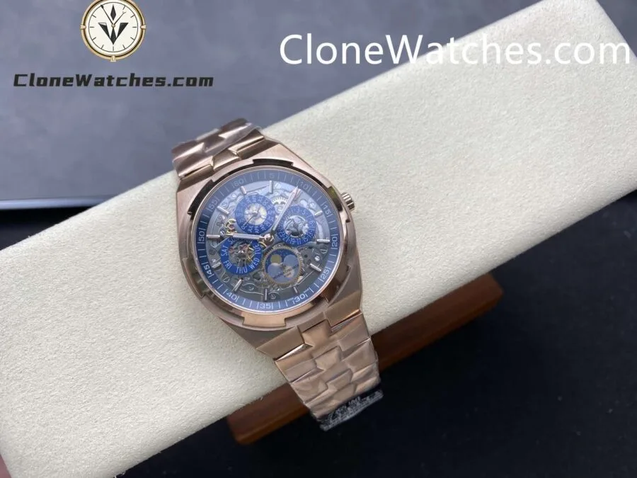 Vacheron Constantin Super Clone Watches 1:1 Overseas Series 4300V/220R-B642 Rose Gold Skeleton Dial - Image 4