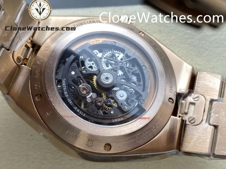 Vacheron Constantin Super Clone Watches 1:1 Overseas Series 4300V/220R-B642 Rose Gold Skeleton Dial - Image 7