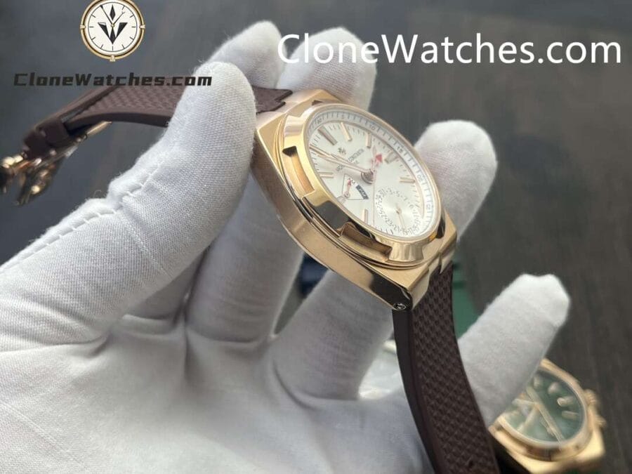 Vacheron Constantin Super Clone Watches 1:1 Overseas Dual Time 7920V/000R-B336 Rose Gold Silver Dial - Image 5