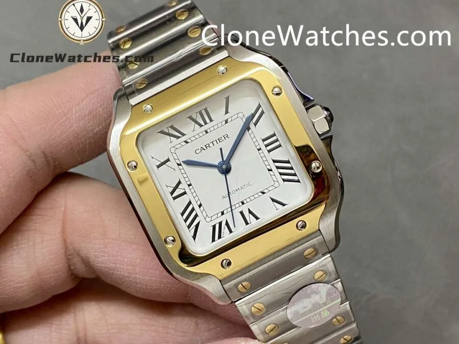 Cartier Super Clone Watches 1:1 Santos Series White Dial 18K gold plated 35.1MM W2SA0016 - Image 2