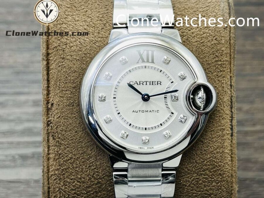 Cartier Super Clone Watches 1:1 Ballon Bleu de Cartier WE902074 White Diamond Dial 33mm - Image 4