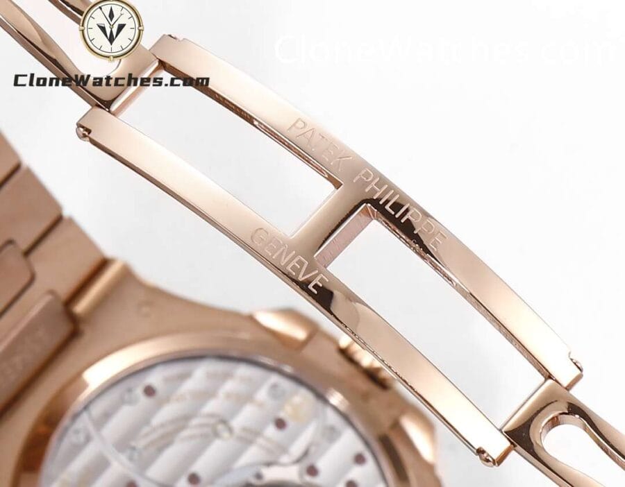 Patek Philippe Super Clone Watches 1:1 Nautilus Moon Phase 18K Rose Gold 5712 Brown Dial New Buckle - Image 8