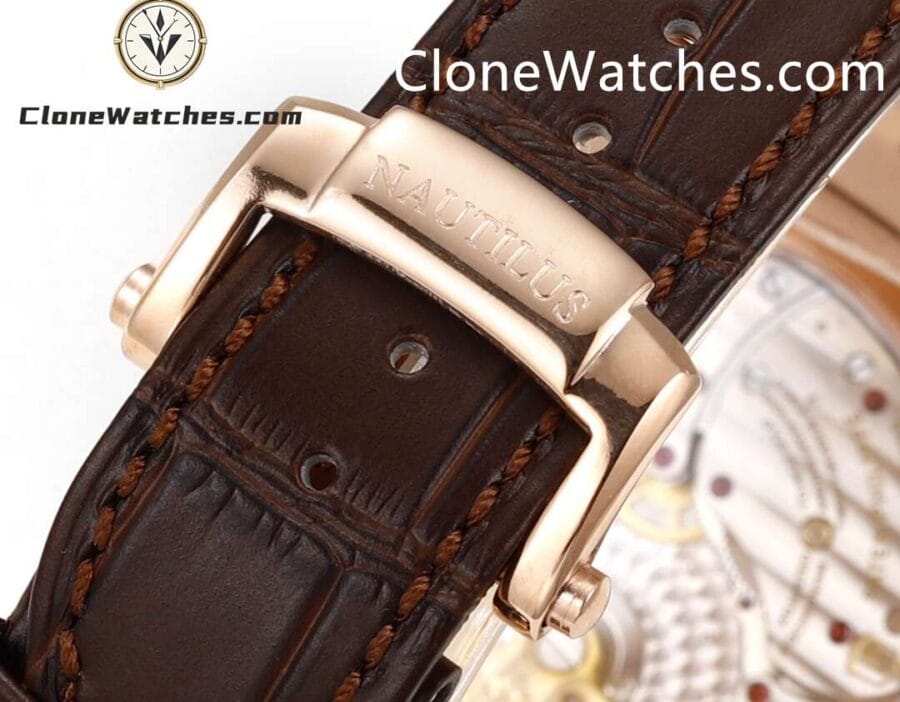 Patek Philippe Super Clone Watches 1:1 Nautilus 5712 Brown Dial Leather Strap - Image 9