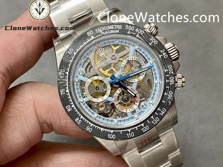 Modified Super Clone Watches 1:1 Sonic Rolex Daytona Skeleton Dial 4130 Movement - Image 2