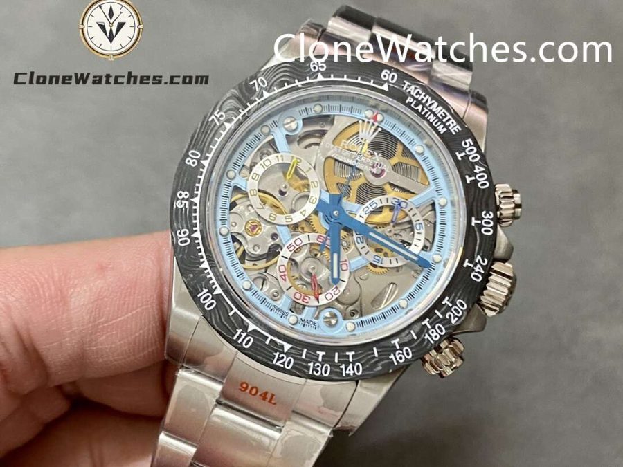 Modified Super Clone Watches 1:1 Sonic Rolex Daytona Skeleton Dial 4130 Movement - Image 3