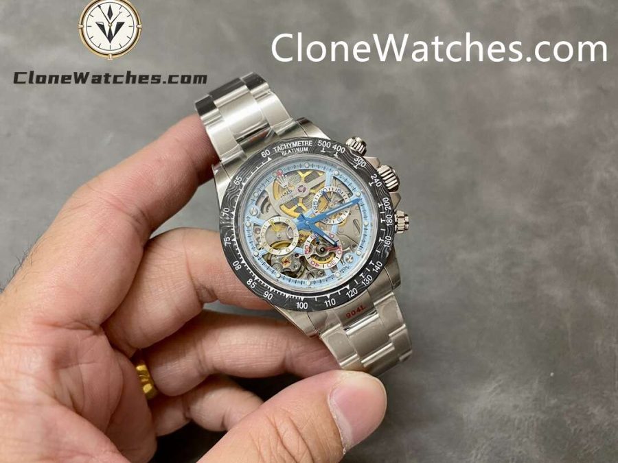 Modified Super Clone Watches 1:1 Sonic Rolex Daytona Skeleton Dial 4130 Movement - Image 4