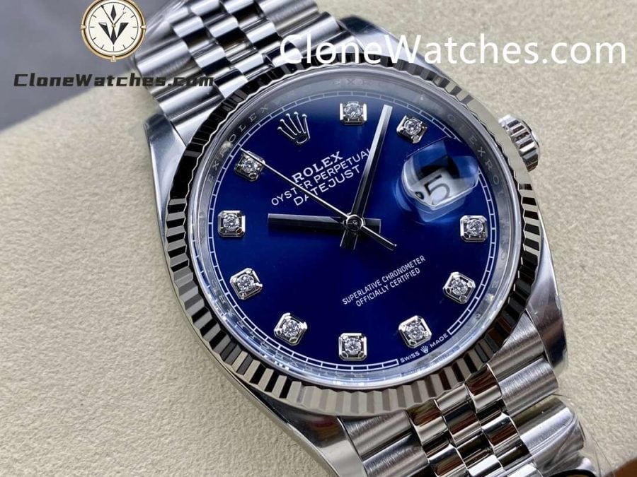 Rolex Super Clone Watches 1:1 DateJust Blue Diamond Dial Jubilee 36MM M126234 – 0037 3235 Movement - Image 2