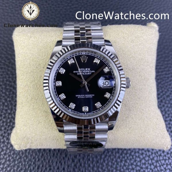 Super Clone Watches – Rolex DateJust Black Diamond Dial M126334 - 0012