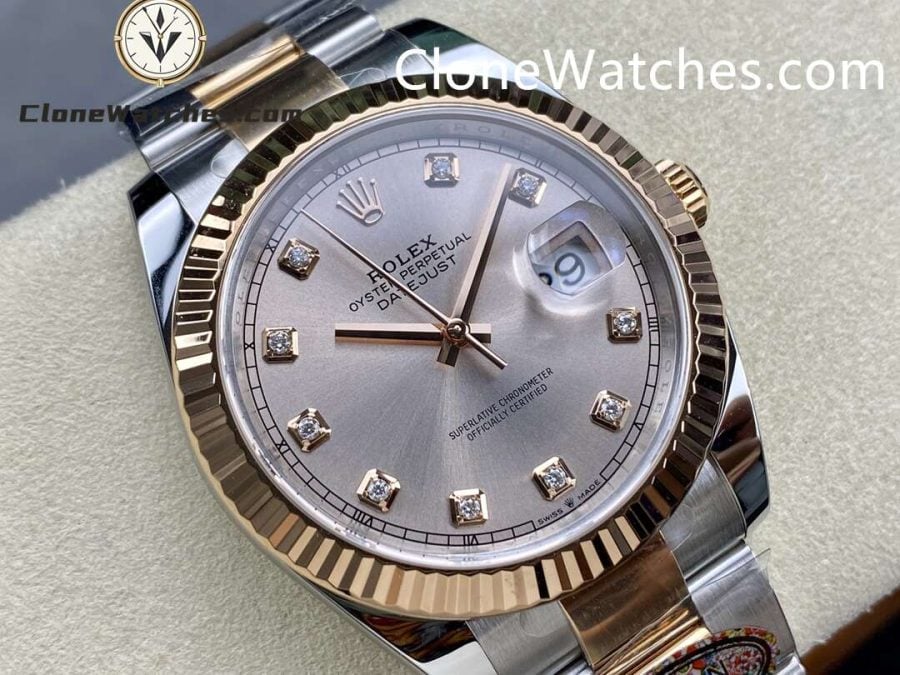 Rolex Super Clone Watches 1:1 DateJust Champagne Diamond Dial Oyster 41MM M126331-0007 3235 Movement - Image 2