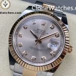 Rolex Super Clone Watches 1:1 DateJust Champagne Diamond Dial Oyster 41MM M126331-0007 3235 Movement - Image 3