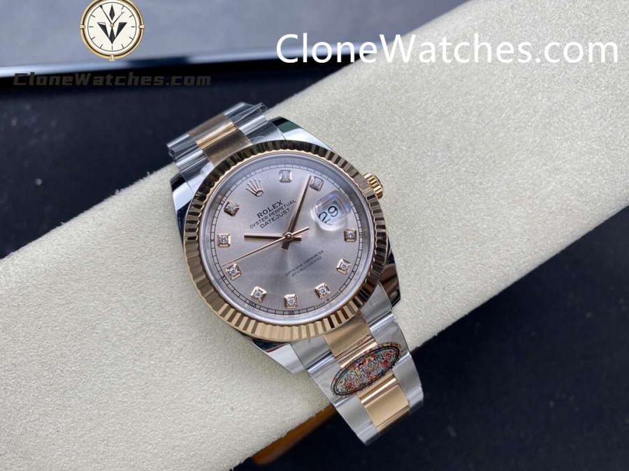 Rolex Super Clone Watches 1:1 DateJust Champagne Diamond Dial Oyster 41MM M126331-0007 3235 Movement - Image 4