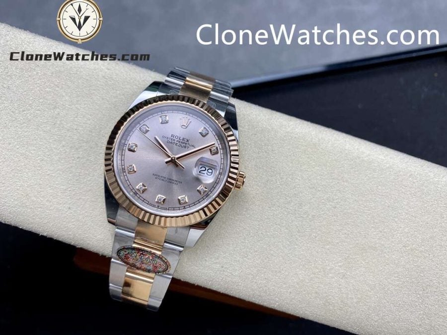 Rolex Super Clone Watches 1:1 DateJust Champagne Diamond Dial Oyster 41MM M126331-0007 3235 Movement - Image 5