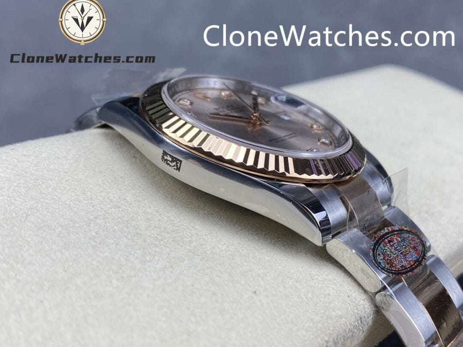 Rolex Super Clone Watches 1:1 DateJust Champagne Diamond Dial Oyster 41MM M126331-0007 3235 Movement - Image 6