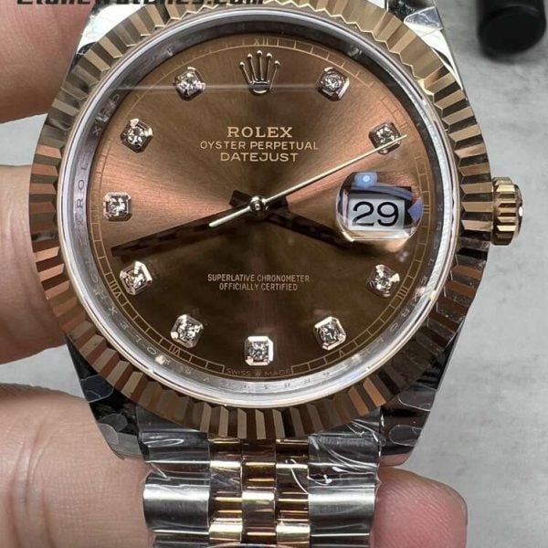 Super Clone Watches – Rolex DateJust Chocolate Diamond Dial M126331-0004