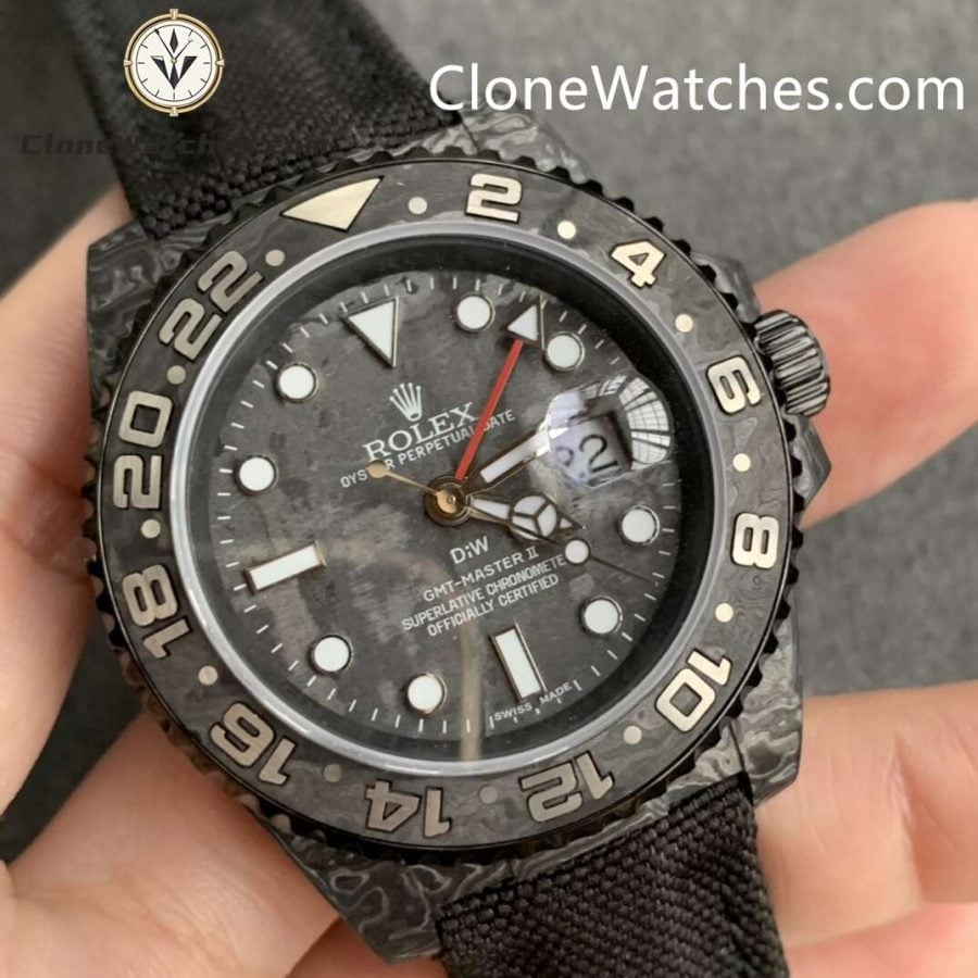 Modified Super Clone Watches 1:1 DIW Rolex GMT Master II NTPT Carbon “ALL BLACK” 3285 Movement - Image 2