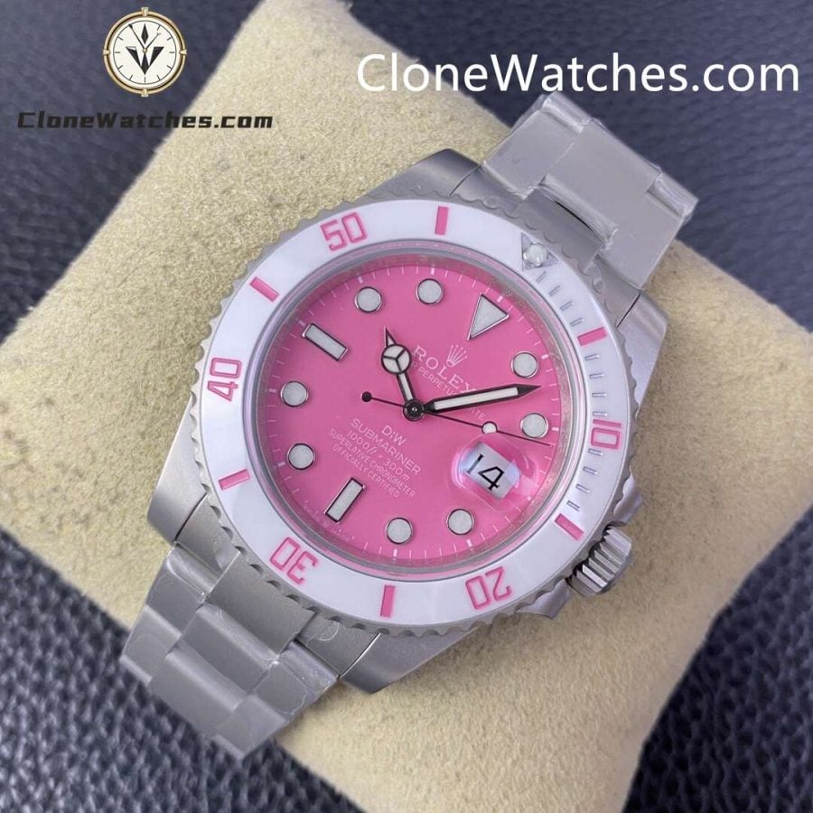 Modified Super Clone Watches 1:1 DiW Rolex Submariner FUCHSIA 3235 Movement - Image 3