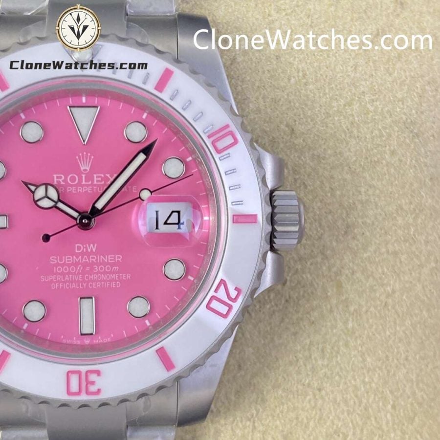 Modified Super Clone Watches 1:1 DiW Rolex Submariner FUCHSIA 3235 Movement - Image 5