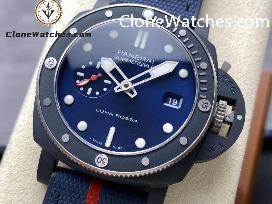 Panerai Super Clone Watches 1:1 Submersible QuarantaQuattro Luna Rossa Ti-Ceramitech™ PAM01466 Blue Dial - Image 3