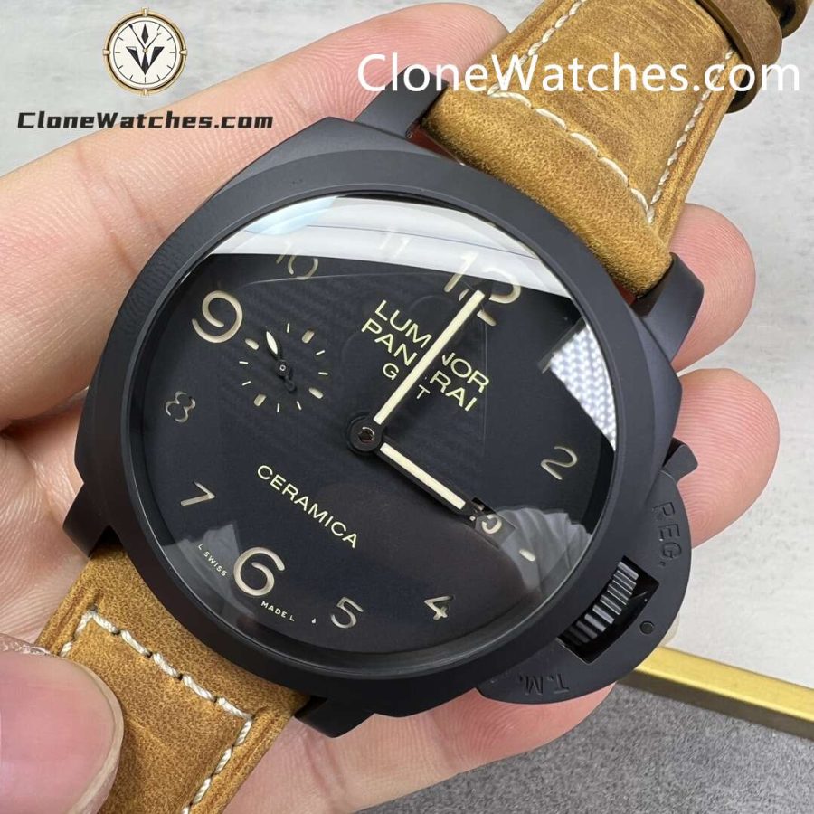 Panerai Super Clone Watches 1:1 Luminor 1950 3 Days GMT Automatic PAM00441 Black Dial - Image 3