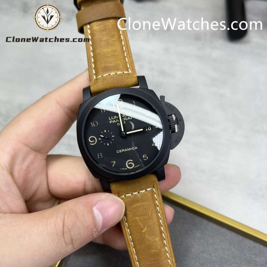 Panerai Super Clone Watches 1:1 Luminor 1950 3 Days GMT Automatic PAM00441 Black Dial - Image 4