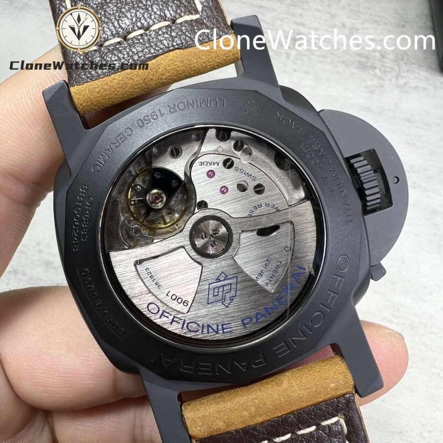 Panerai Super Clone Watches 1:1 Luminor 1950 3 Days GMT Automatic PAM00441 Black Dial - Image 7